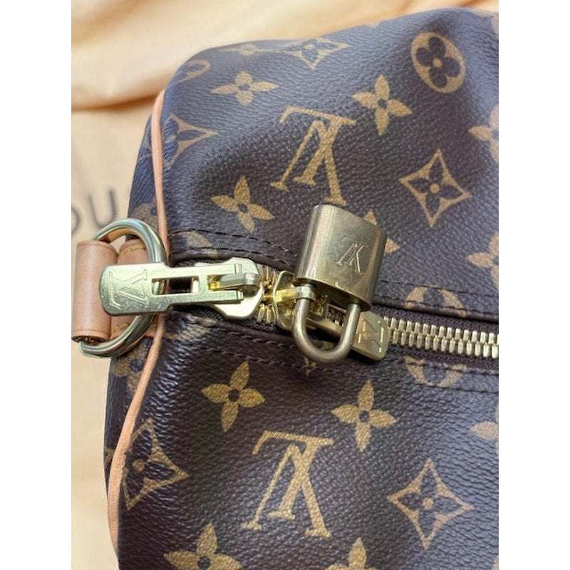 Louis Vuitton Keepall Bandouliere Monogram Duffle Travel Bag W/ Strap Brown
