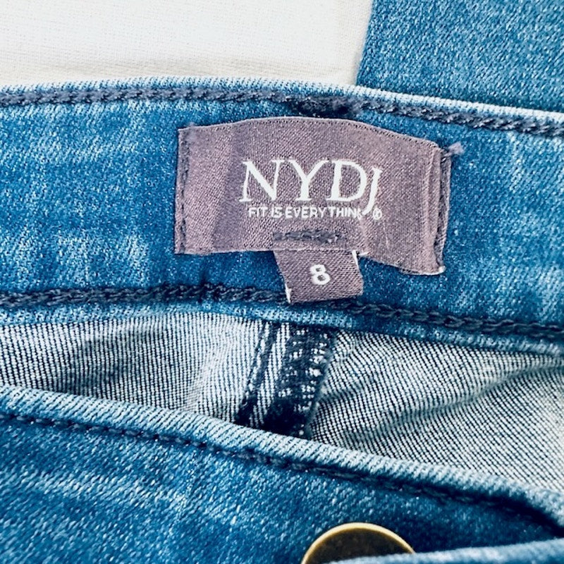NYDJ Crop Jeans Lift Tuck Technology Pockets Denim Medium Wash Womens Size 8