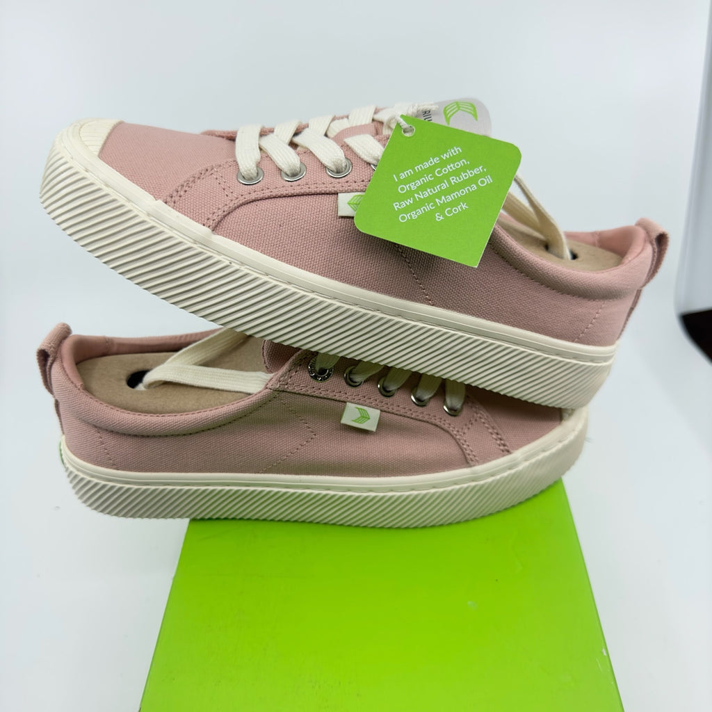 Cariuma Unisex Oca Low Canvas Sneaker Casual Shoes Lace-Up Rose Pink Size 5/6.5