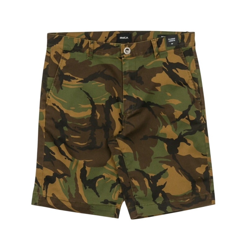 RVCA Weekend Stretch Shorts Mid Rise Camo M202NRWS Multicolor Mens Size 40