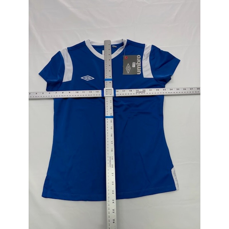 Umbro Athletic Jersey Short Sleeve Shirt Royal Blue/White Womens Size YXL