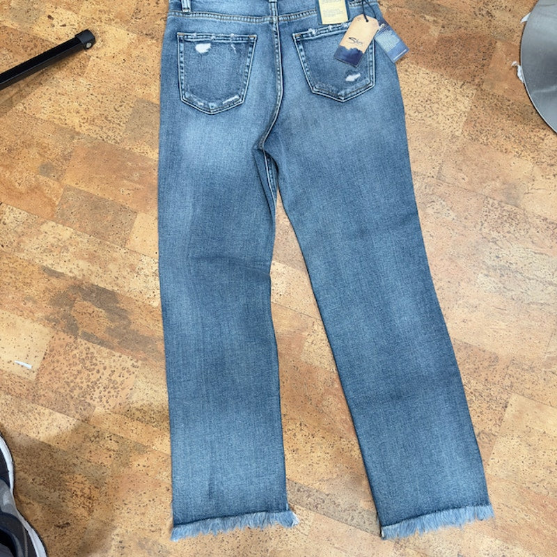 Silver Jeans Vintage High Rise Ankle Straight Jeans Medium Indigo Womens 24