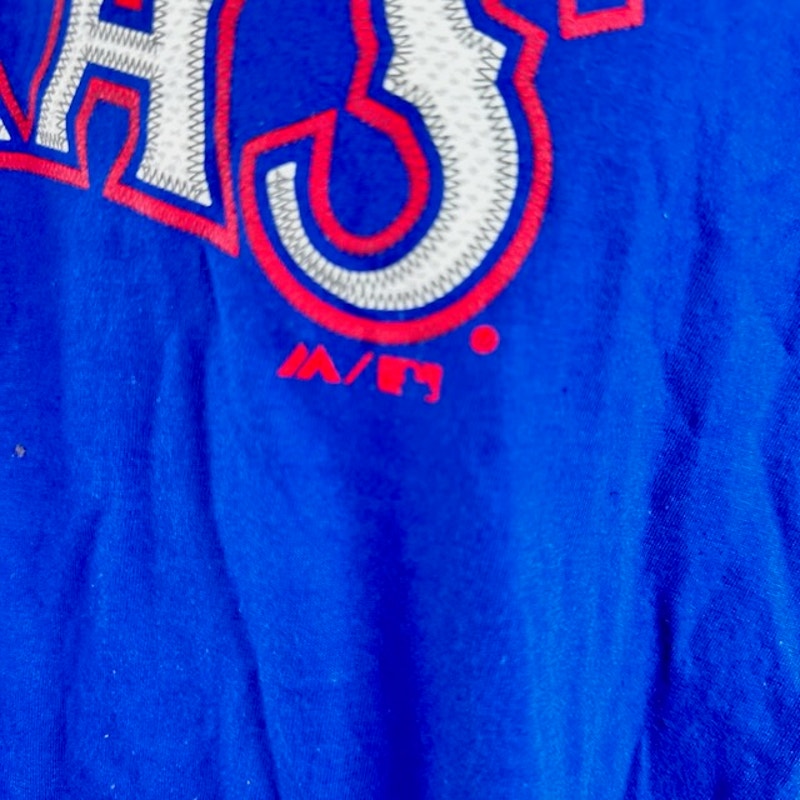 Genuine Merchandise MLB Texas Rangers Official Wordmark T-Shirt Blue Mens XL