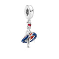 Cancan Dancer Dangle Charm Pendant 925 Sterling Silver Red Fits For Pandora