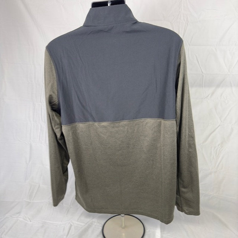 Nike Golf Player Shirt Half Zip Pullover Long Sleeve Dri-Fit Olive/Gray Mens Size L