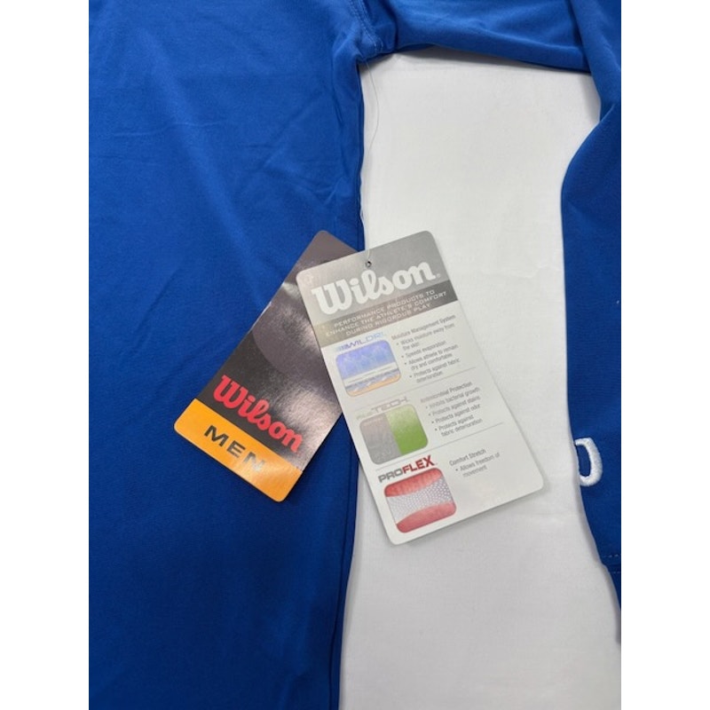 Wilson Long Sleeve Performance Shirt High Neck Pullover Blue Mens Size M
