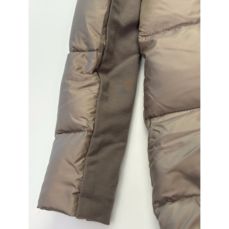 Patrizia Pepe Premium Long Puffer Down-Jacket Full-Zip Beige Womens Size 44