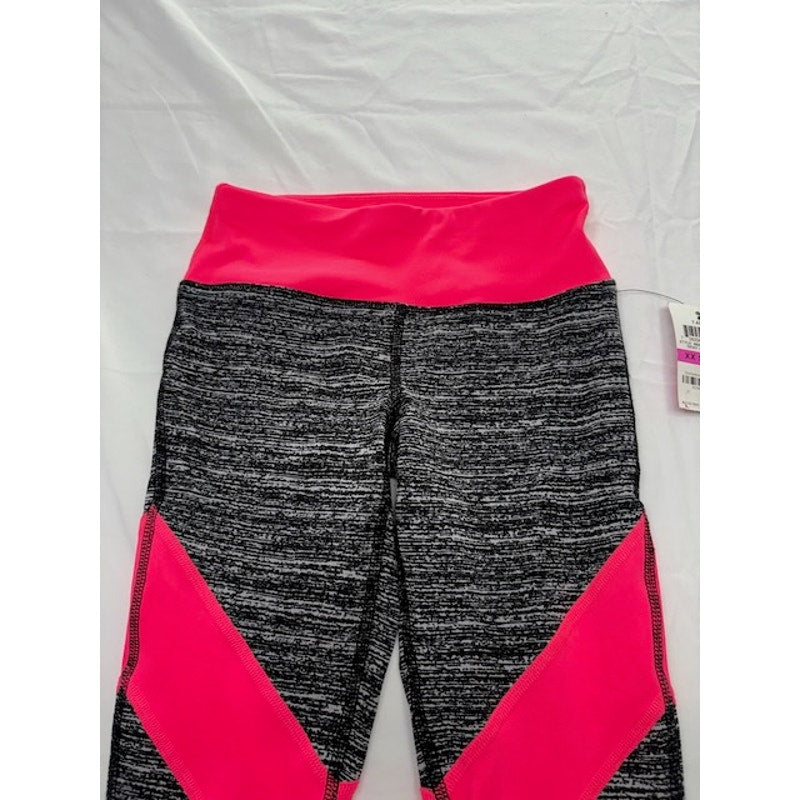 Material Girl Active Crop Leggings Colorblock Gray Pink Womens Size XXS