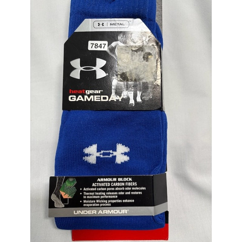 Under Armour Block HeatGear Gameday Socks Knee High Royal Blue Adult Size XL