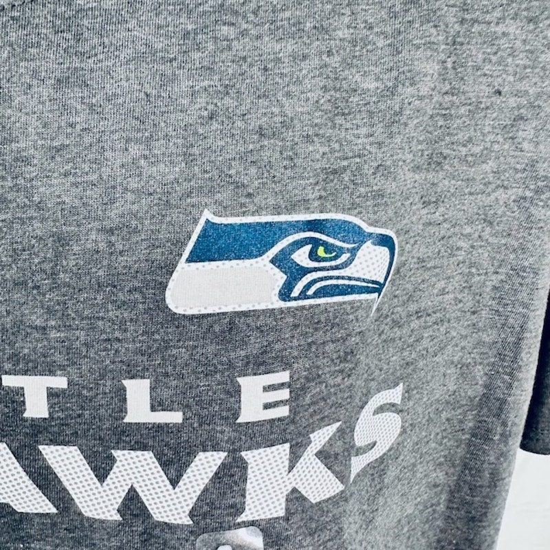 Majestic Seattle Seahawks Double Down T-Shirt Short Sleeve Crewneck Gray Mens L