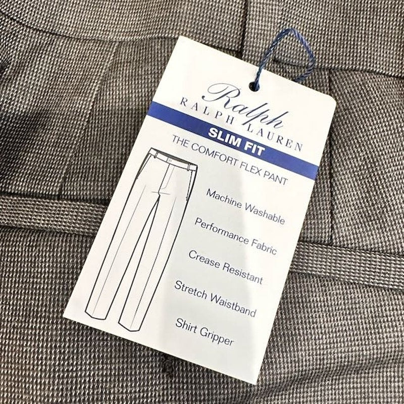 Ralph Lauren Comfort Flex Slim Fit Pants Flat Front Light Brown Mens 42WX30L