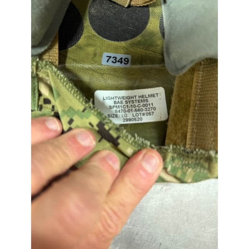 BAE Systems Military Lightweight Ballistic Helmet SPM1C1-10-C-0011 Green Size L