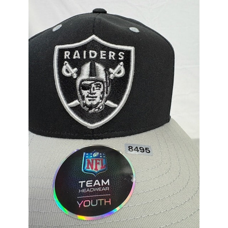NFL Las Vegas Raiders Cotton 9FIFTY Snapback Hat Black/Silver Unisex Youth