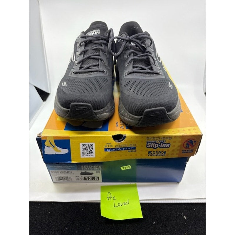 Skechers Max Cushioning Propulsion Sneaker Lace-Up Low Top Black Men's Size 12.5