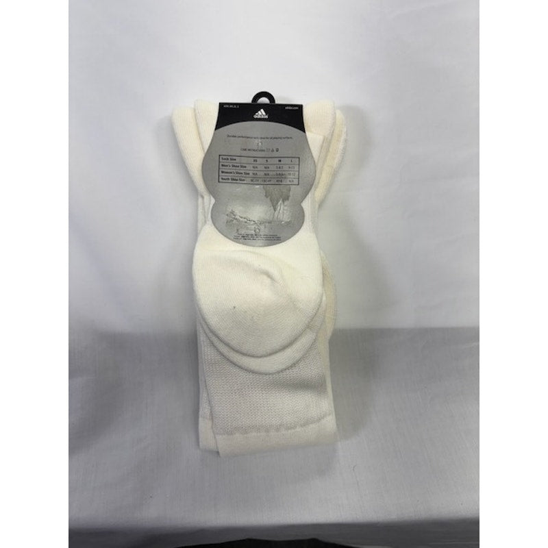 2 Pairs Adidas Soccer Socks Over The Calf White/Black Mens Shoe Size M 5-8.5
