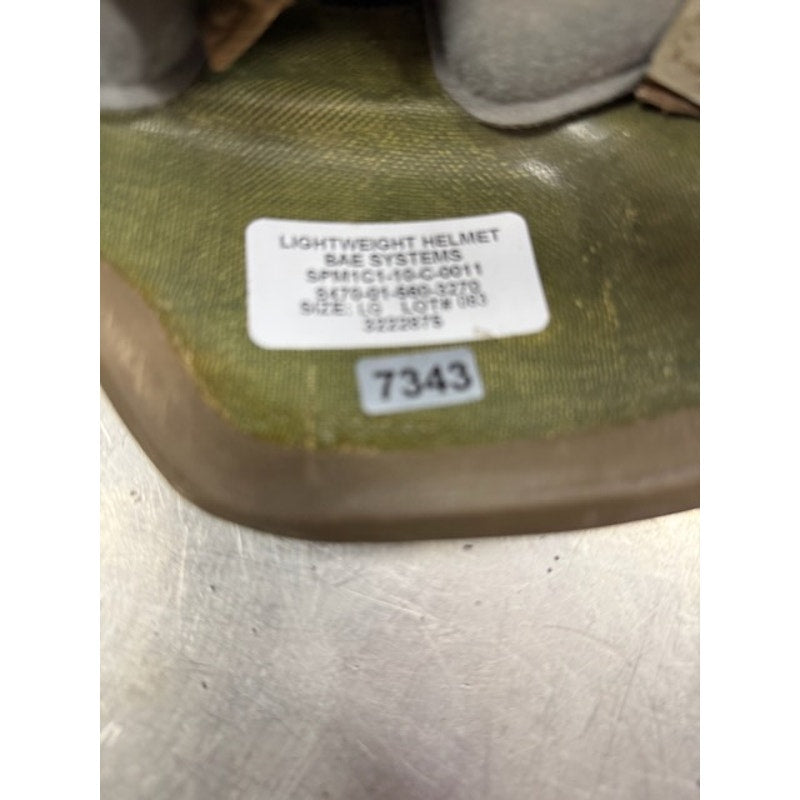 BAE Systems Military Lightweight Ballistic Helmet SPM1C1-10-C-0011 Green Size L