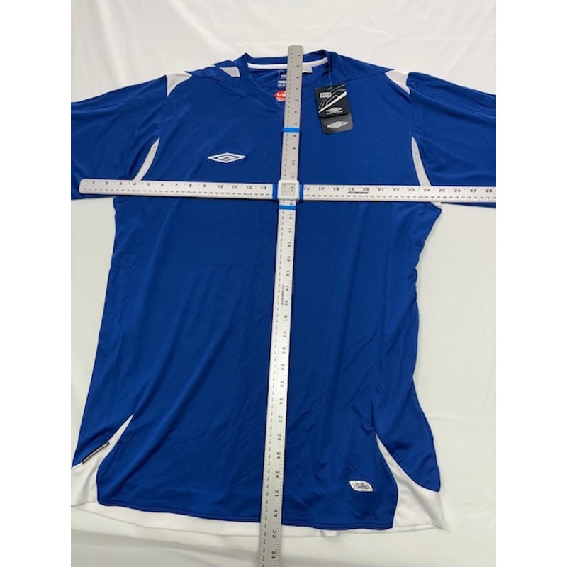 Umbro Soccer Jersey Shirt Short Sleeve V-Neck Royal Blue/White Mens Size M