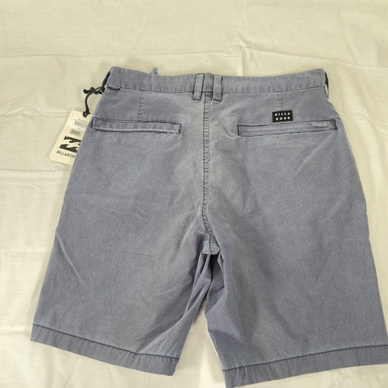 Billabong New Order X OverDye Hybrid Shorts Flat Front Belted Indigo Mens 28