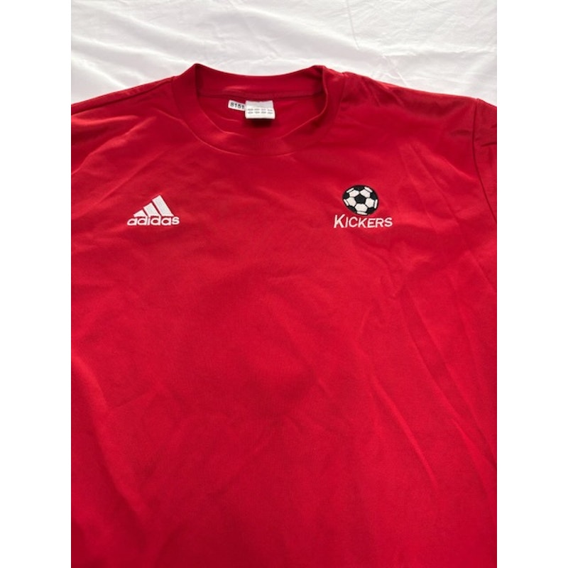 Adidas Kicker #2 Training Soccer Jersey Shirt Short Sleeve Red/White Mens Sz L
