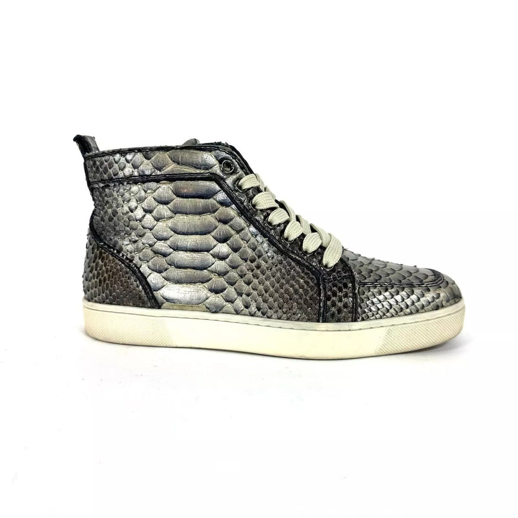 Christian Louboutin Python Rantus Orlato High Top Sneakers Blue Mens Size 12