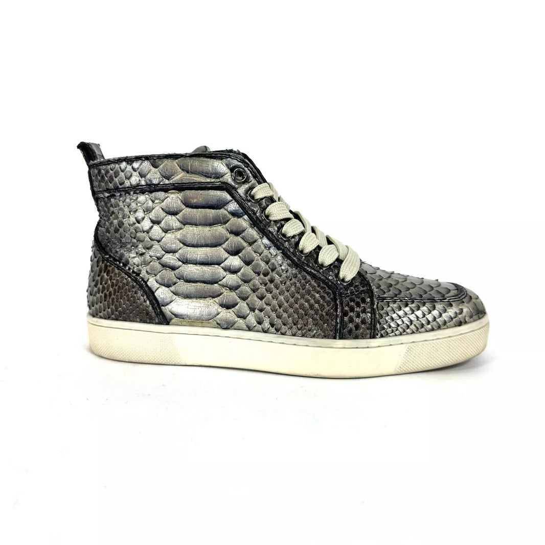 Christian Louboutin Python Rantus Orlato High Top Sneakers Blue Mens Size 12