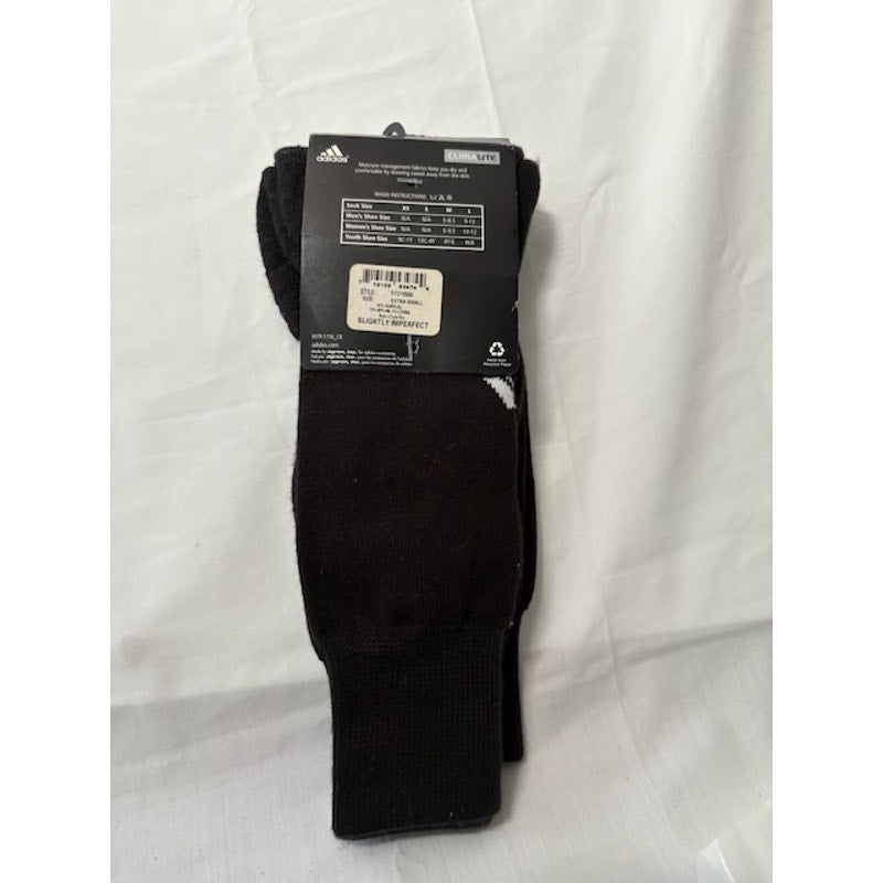 2 Pairs Adidas Climalite Soccer Socks Over The Calf Black/White Adult Sz XS