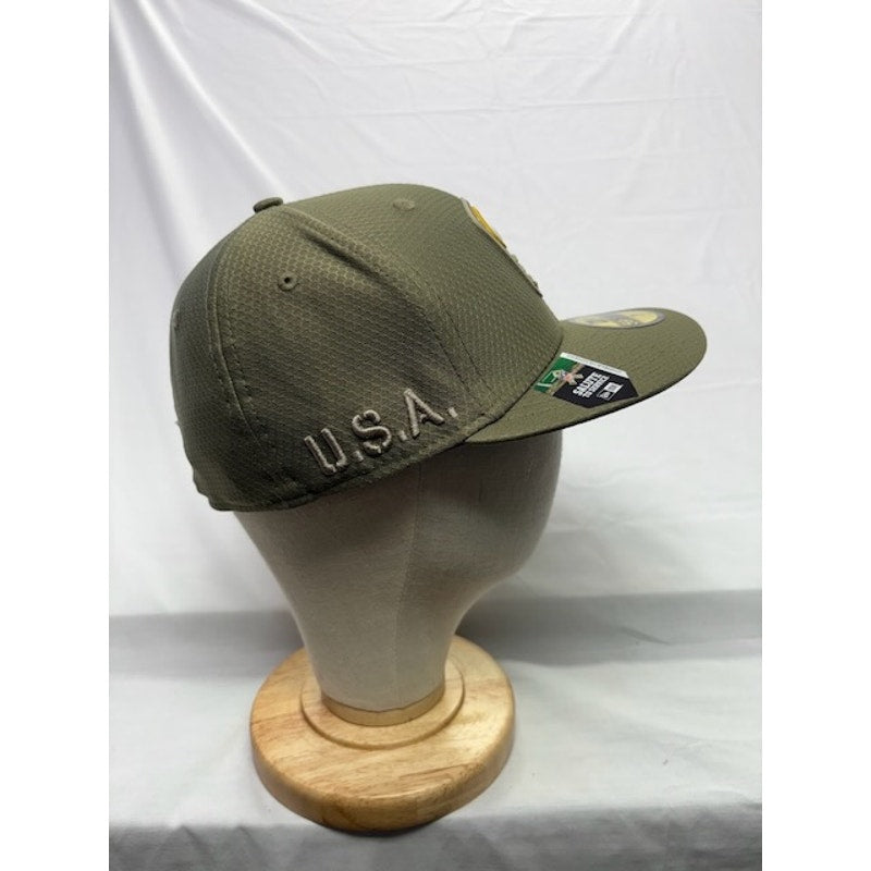 New Era Fitted Cap Bay Packers Salute To Service Olive Green Mens Size 7