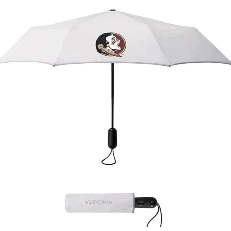 WeatherMan Florida State Seminoles Compact Umbrella NCAA Windproof White