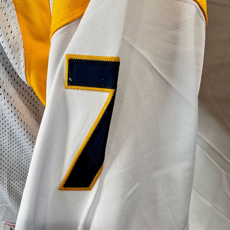 Headgear Classics Dwayne Haskins Bullis #7 Football Jersey White Yellow Size L