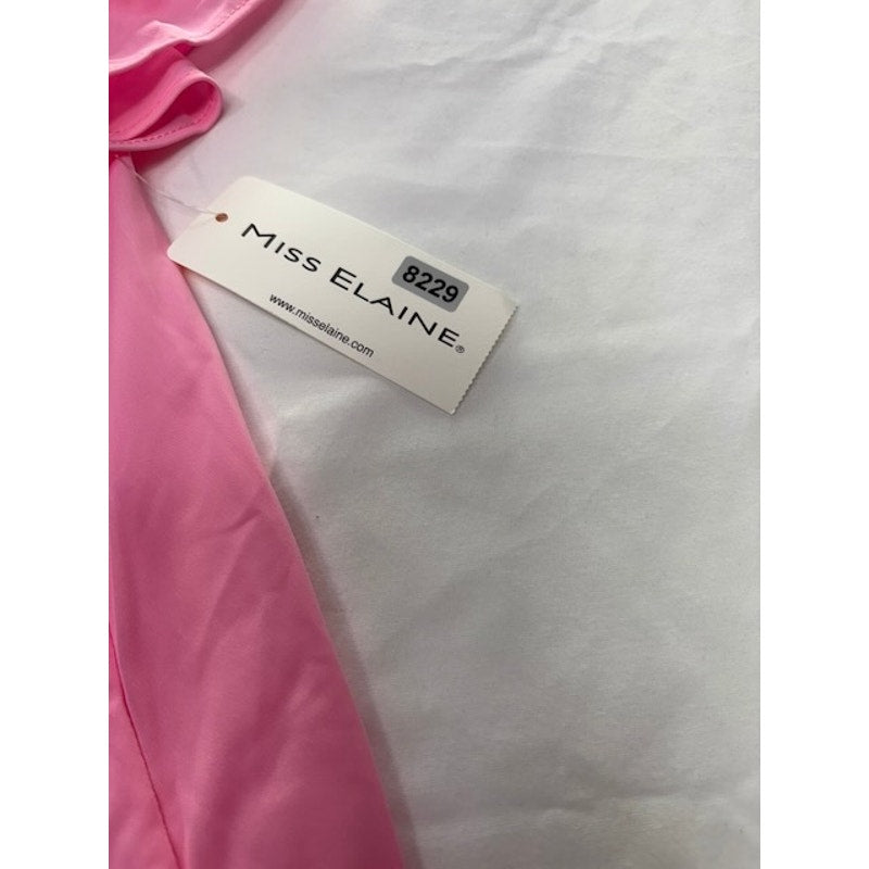 Miss Elaine Nylon Tricot Long Nightgown Short Sleeve Womens Pink Size S