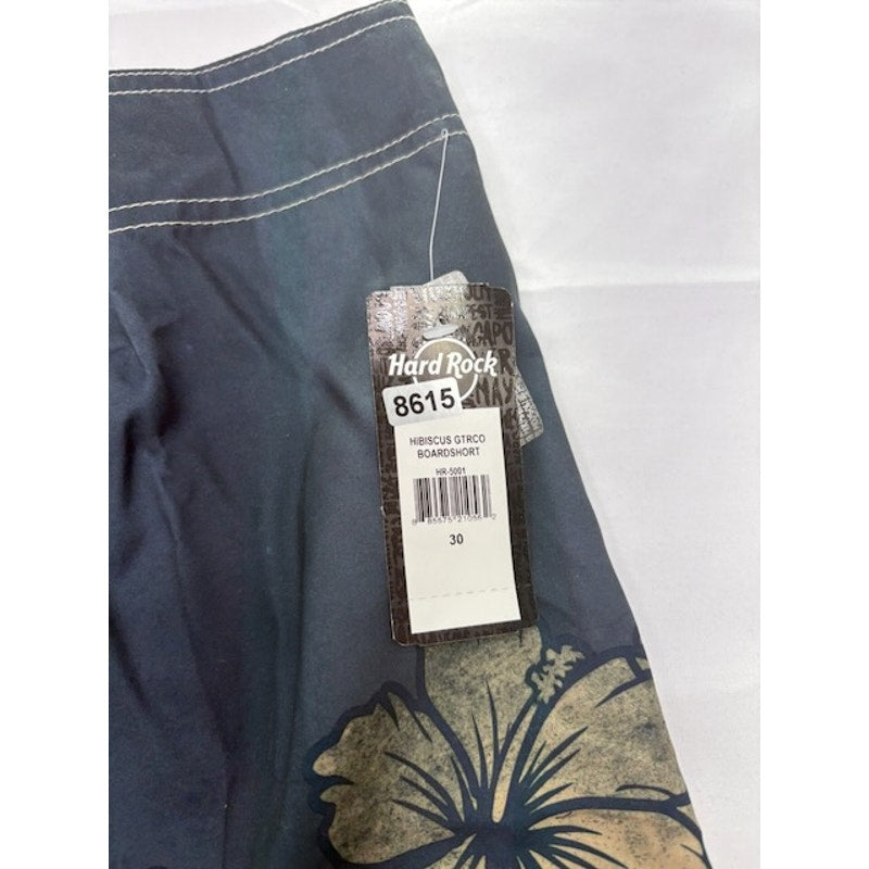 Hard Rock Cafe Hibiscus Citro Boardshorts Surf Swim Floral Blue Mens Size 30