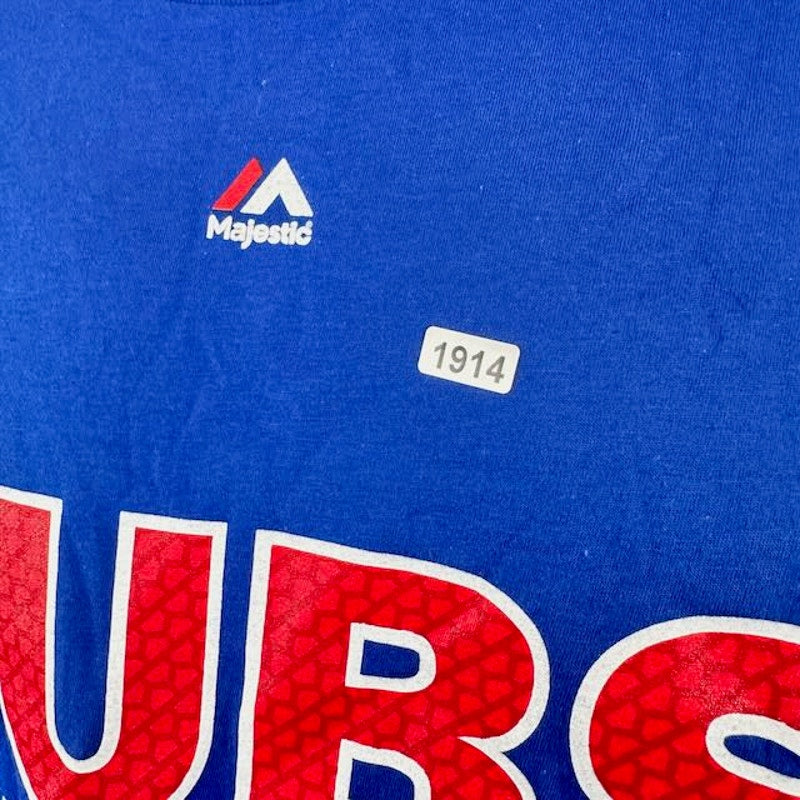 Majestic MLB Chicago Cubs Authentic Collection T-Shirt Royal Blue Mens Size L