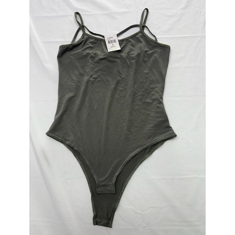 Say What? Yummy Yummy Bodysuit Jumpsuit Olive Green Womens Juniors Size M