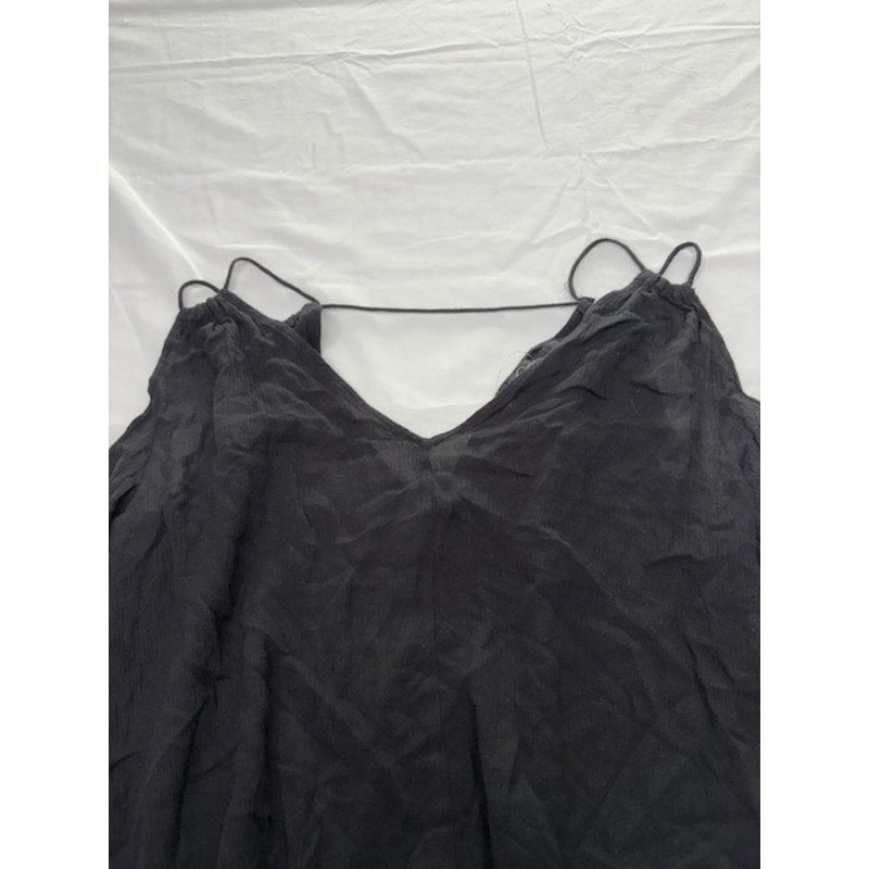 Jessica Simpson Cropped Top Long Sleeve Bell Cuff V-Neck Black Womens Sz XS
