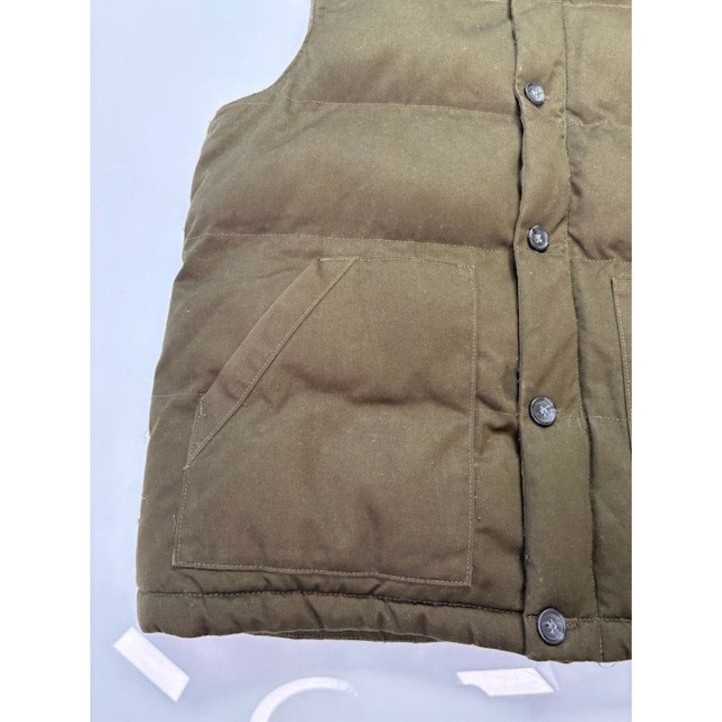 Banana Republic Puffer Vest Full-Zip Button-Up Pocket Front Tan Mens Size L