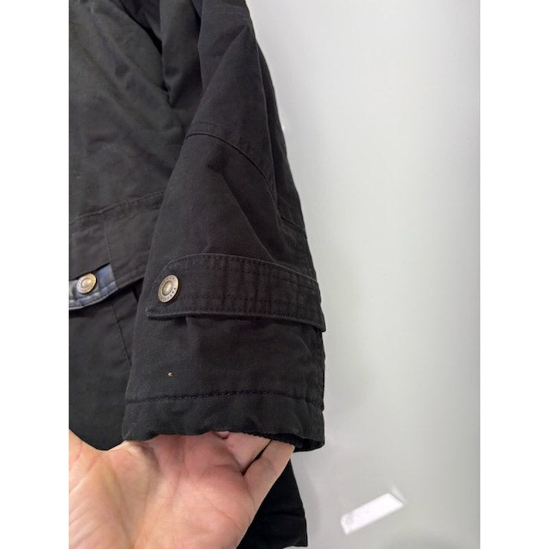 New Trend Winter Jacket Fleece Lined Zip-Up Front Pockets Black Mens Size XL