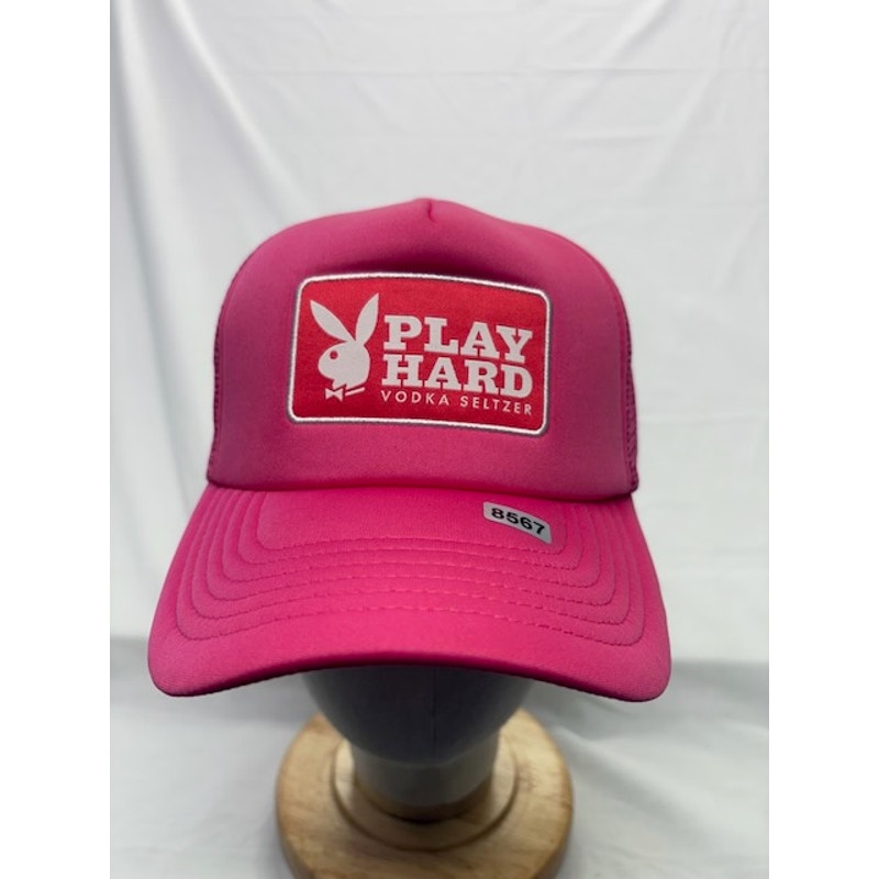 Play Hard Vodka Seltzer Mesh Trucker Hat Snapback Cap Pink Unisex Adult OSFM