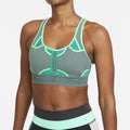 Nike Dri-FIT Swoosh UltraBreathe Sports Bra Scoop Neck Gray Green Womens Size XS