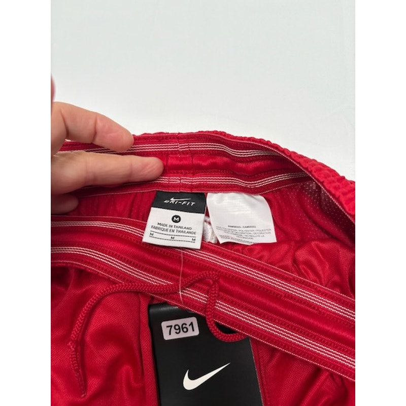Nike Dri-FIT Sports Activewear Shorts Elastic Waist Red/White Mens Size M