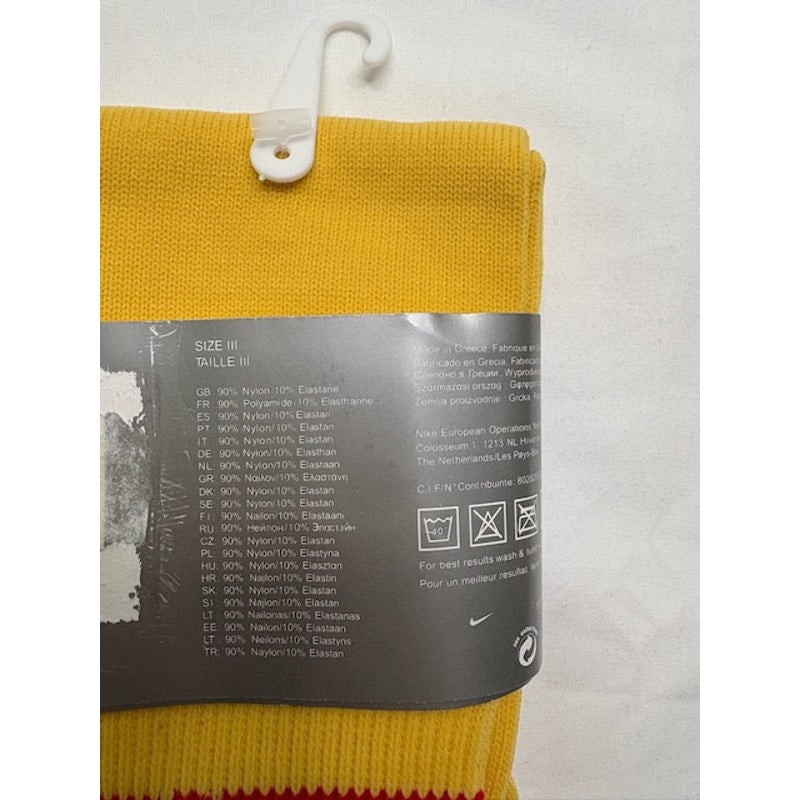 Nike Football Socks Knee High Length Yellow/Red Adult Unisex Size 8.5-12.5