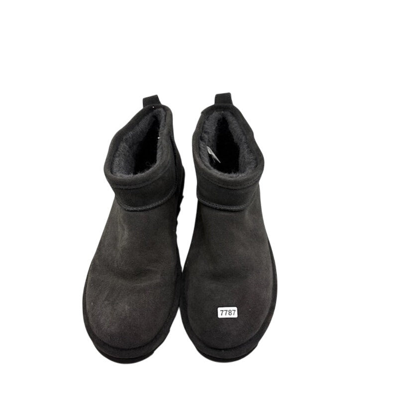 Bearpaw Shorty Ankle Suede Boot Wool Blend Lining Silp-On GraphiteWomens Size 13