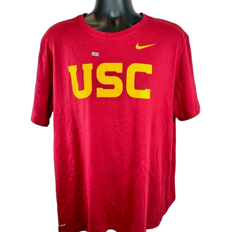 Nike Cardinal USC Trojans Tee Shirt Short Sleeve Crew Neck Red Mens Size XL