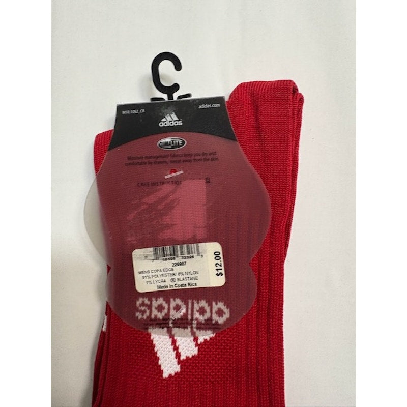 Adidas Copa Edge Soccer Socks Climalite Over The Calf Red/White Mens Sz 6-12