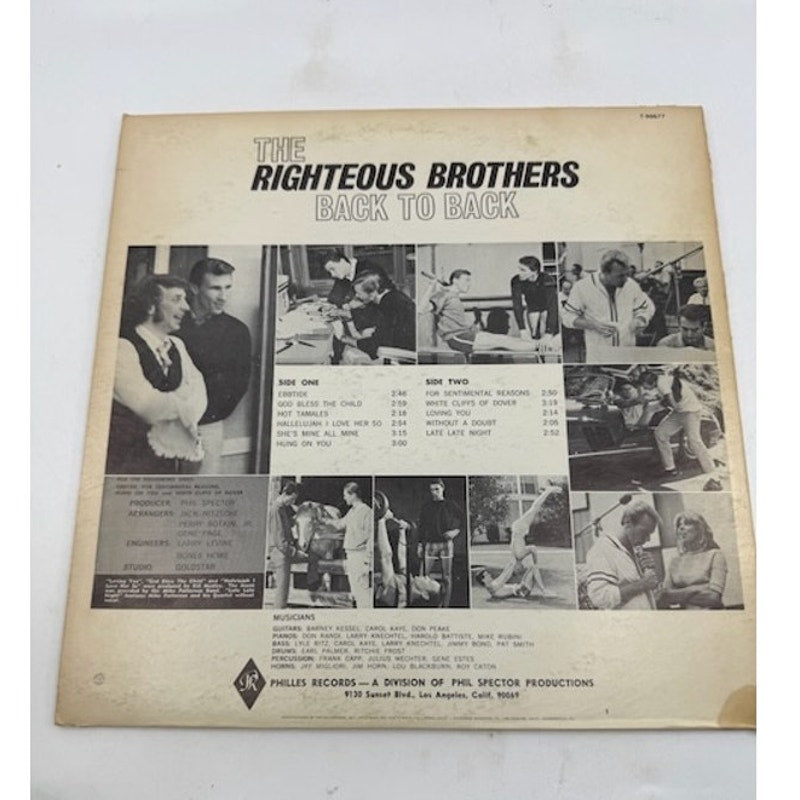 The Righteous Brothers – Back To Back Vinyl Record Album