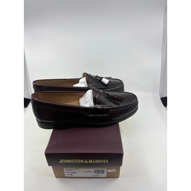 Johnston & Murphy Hayes Tassel Loafer Shoes Leather Burgundy Mens Size 10 M