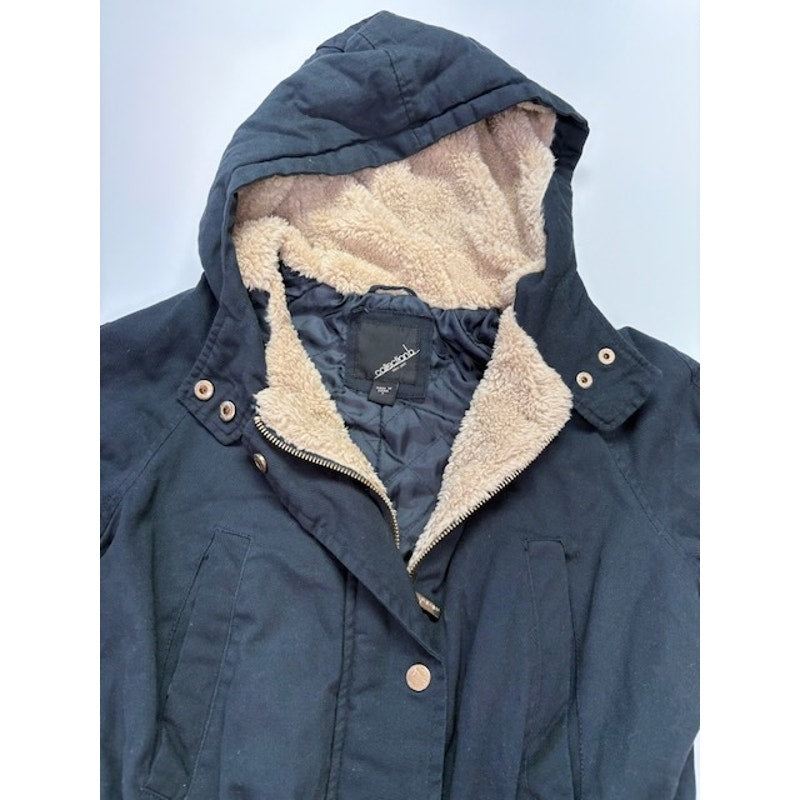 Collection B Lightweight Twill Hooded Anorak Jacket Graphite Womens Size S