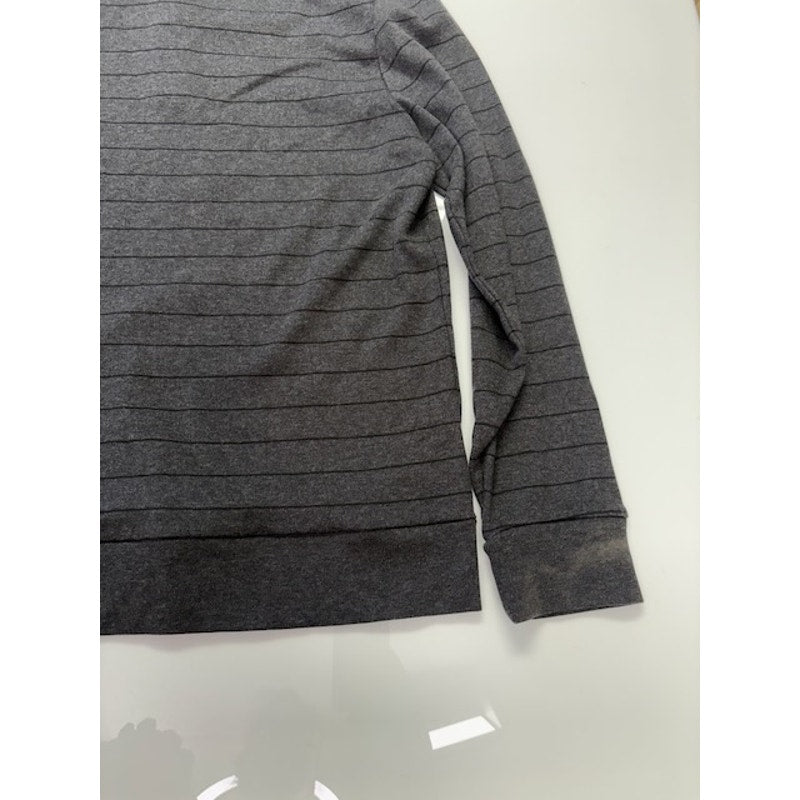 Calvin Klein Quarter-Zip Sweatshirt Liquid Touch Stripe Gray/Black Size XL
