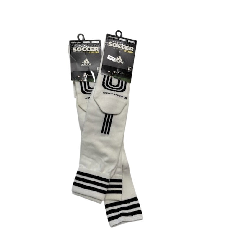 2 Pairs Adidas Extreme Soccer Socks Over the Calf White/Black Mens Size L