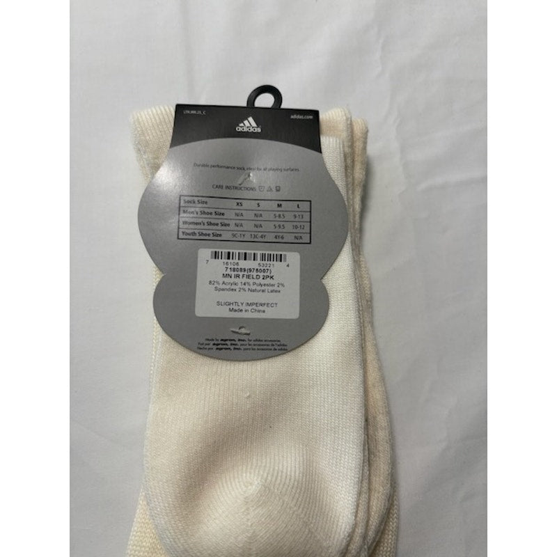 2 Pairs Adidas Soccer Socks Over The Calf White/Black Adult Size L 9-13