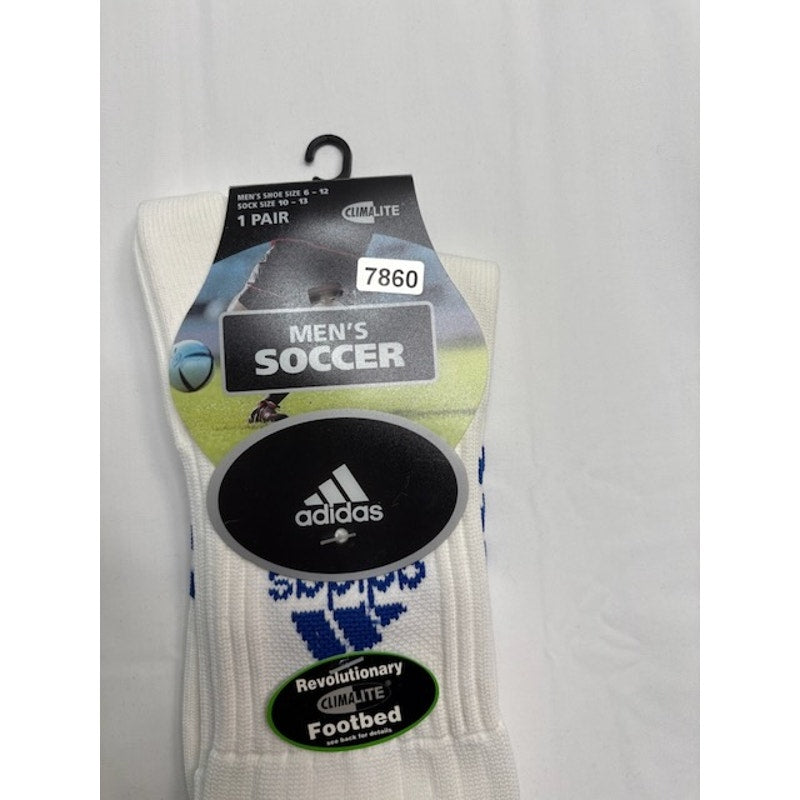 Adidas Copa Edge Soccer Socks Knee High White/Blue Mens Shoe Size 6-12